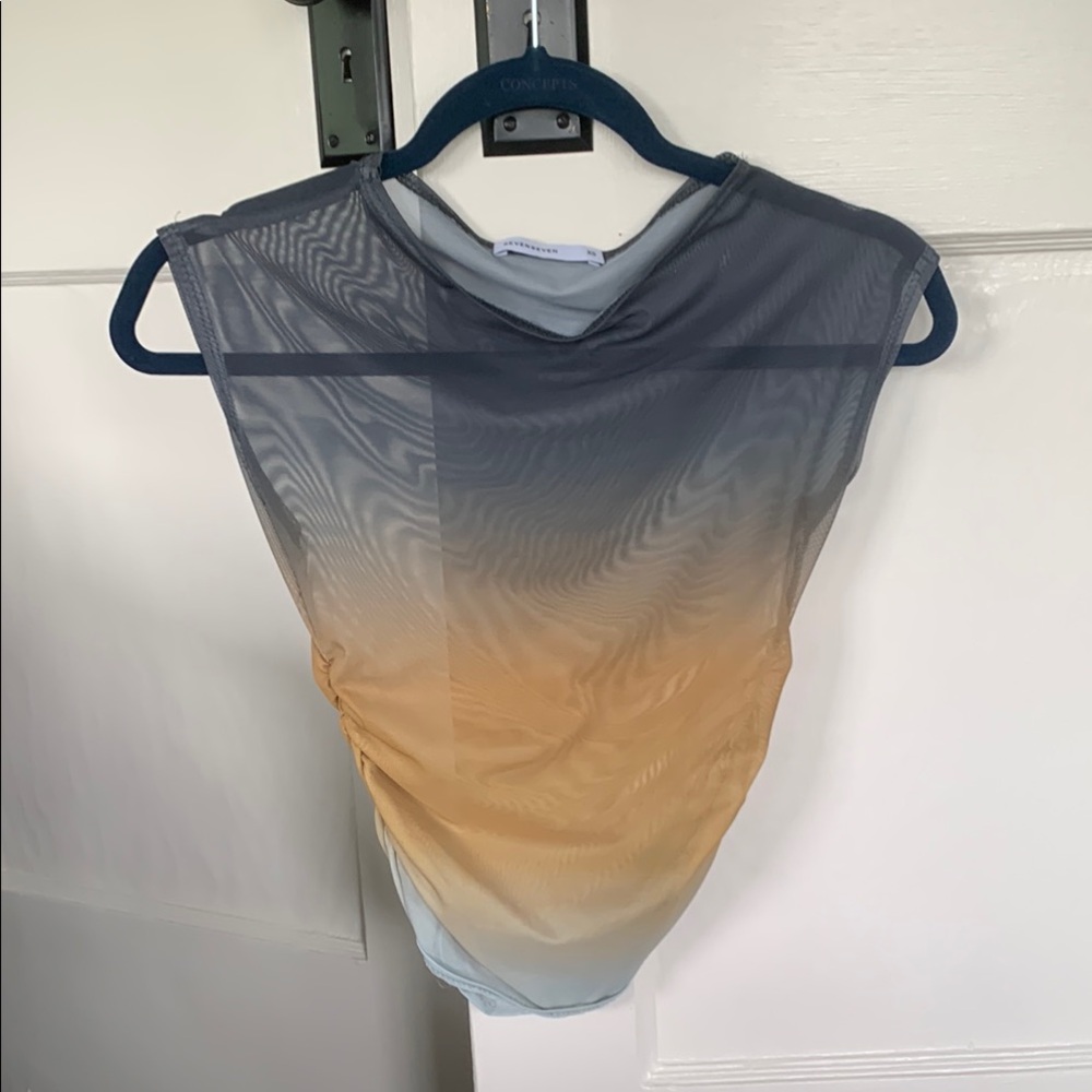 Gradient Sleeveless Top - Blue and Yellow